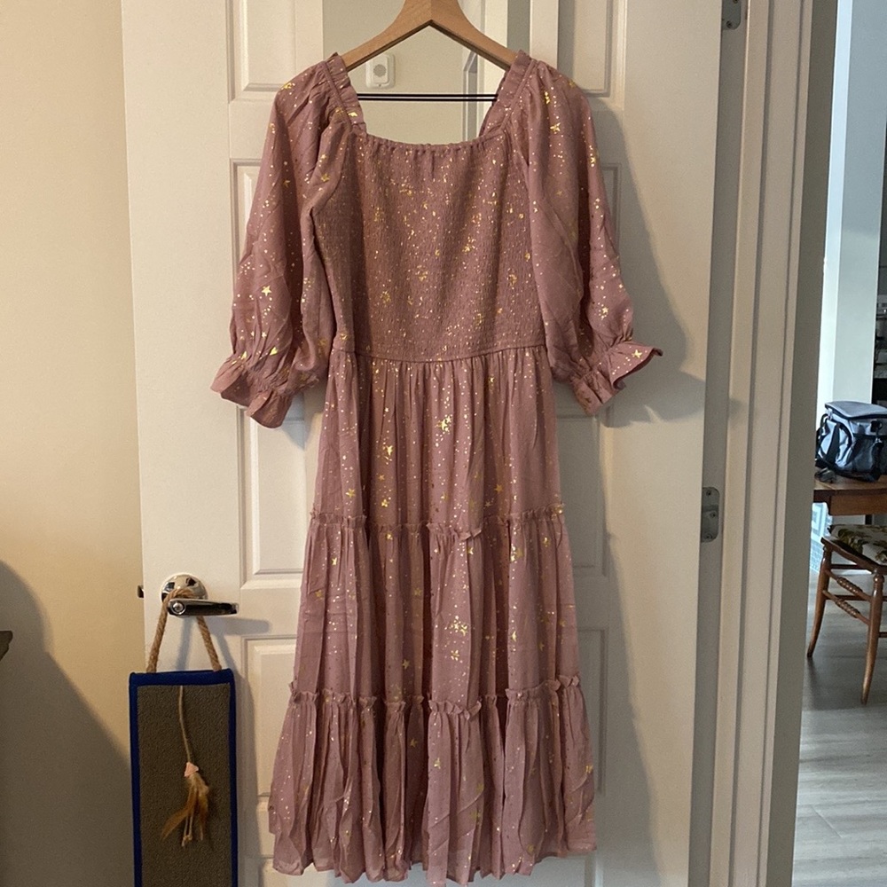 Ivy City Co “Starry Nights” dress in purple - large